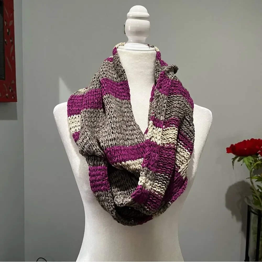 NEW Ann Taylor Rugby Stripe Lightweight Open Weave Oversize Infinity Wrap Scarf
